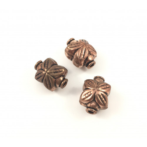 Metal puffed flower copper bead*